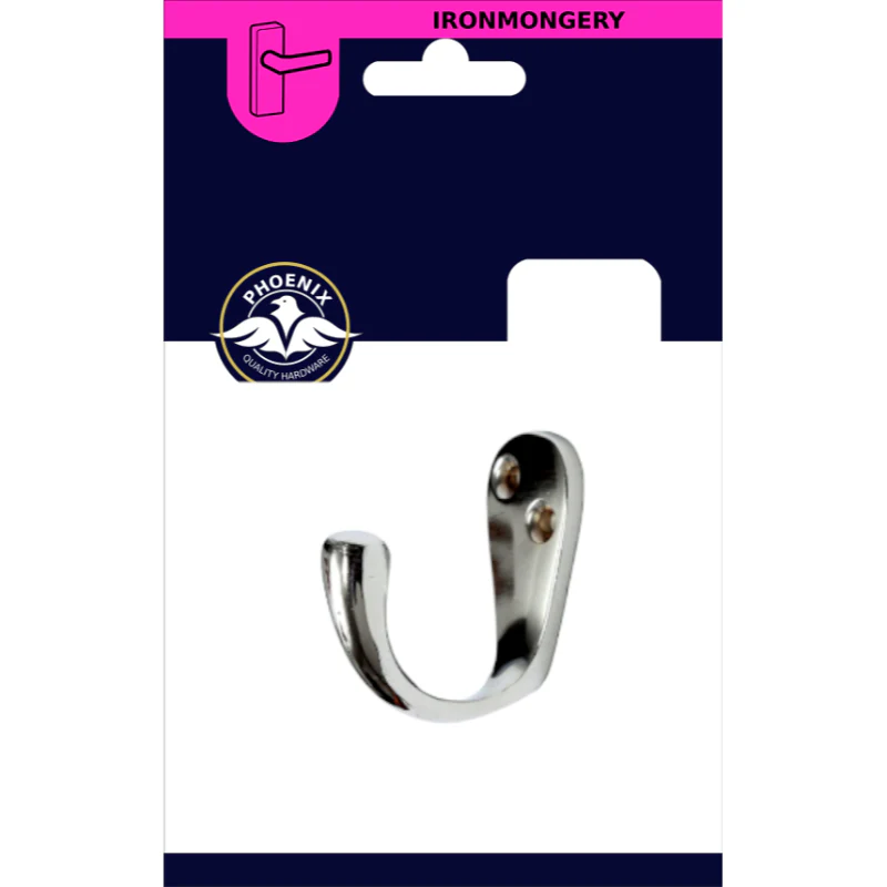 Chrome Coat Hook - 1 Piece