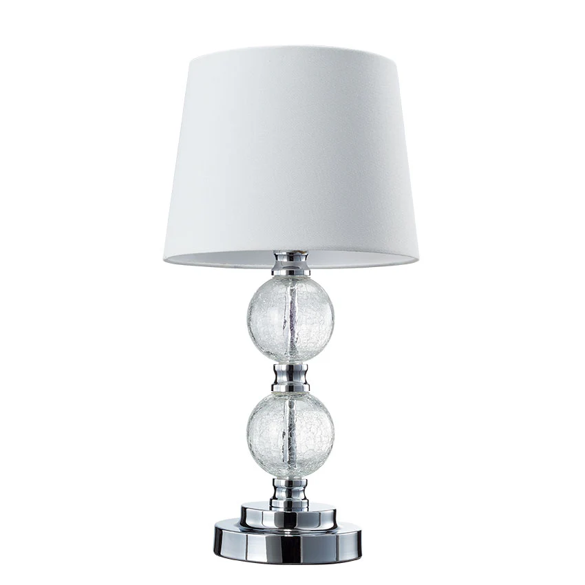 Chrome & Crackle Glass Table Lamp