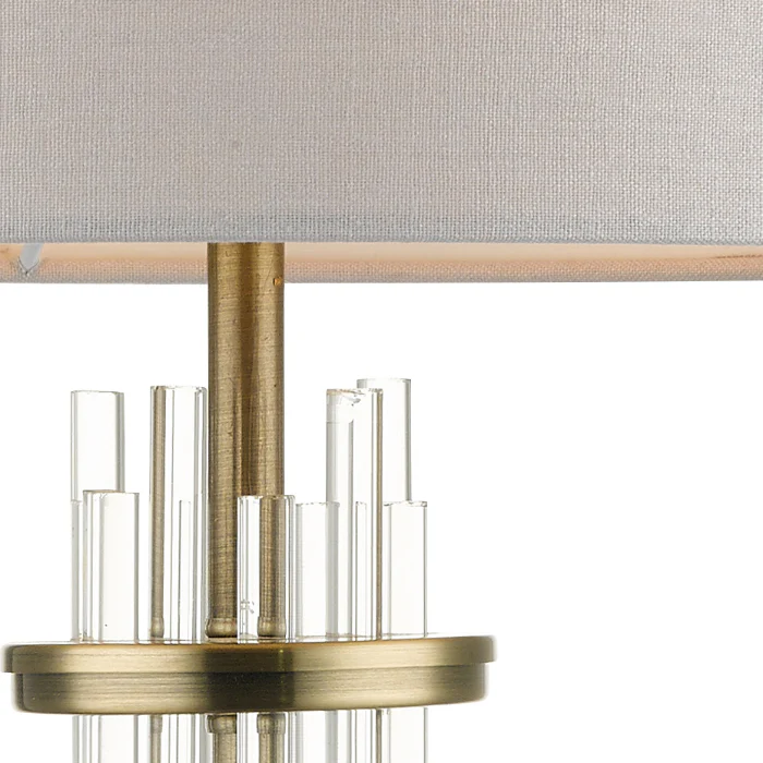 Chrysler Antique Brass and Crystal Table Lamp c/w Shade - Image 3
