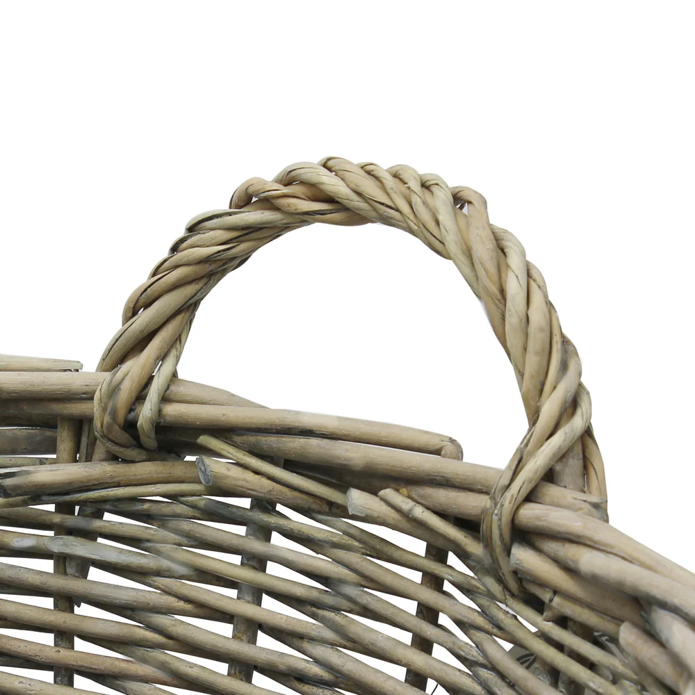 Round Chunky Willow Log Basket 47x50cm - Image 2