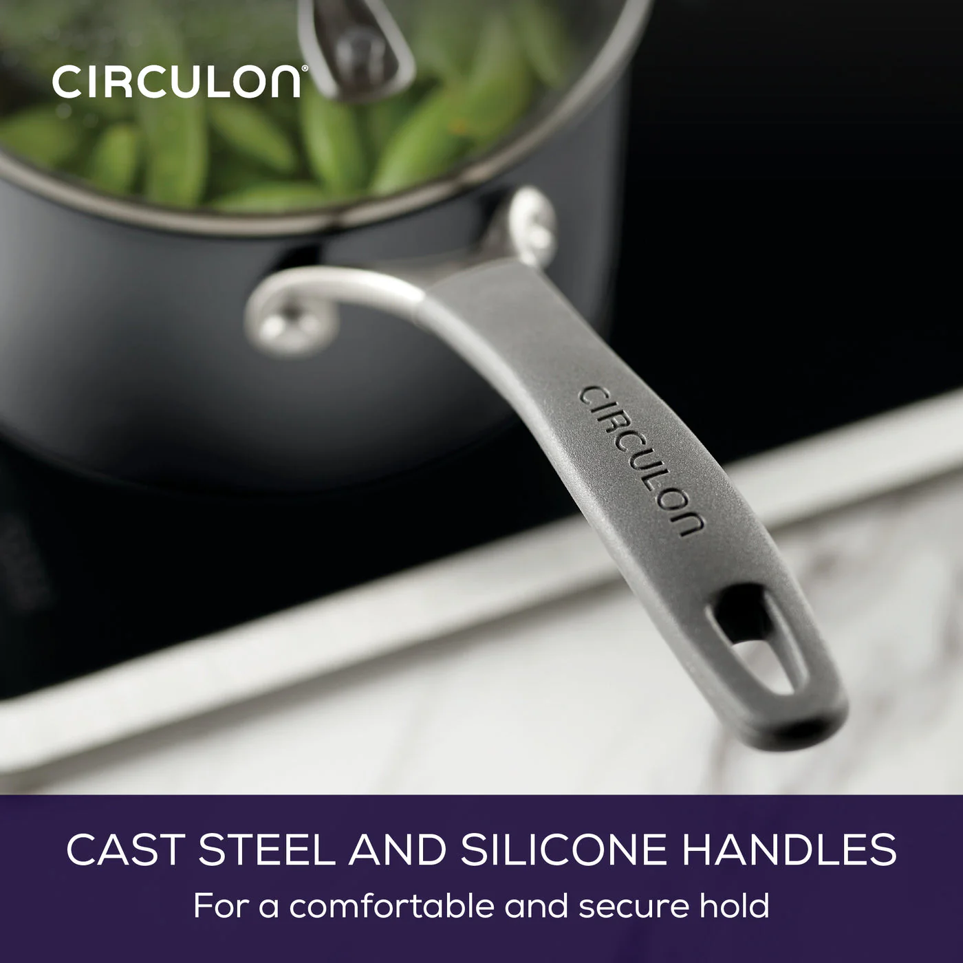 Circulon ScratchDefense Extreme Non-Stick Straining Saucepan & Lid Set - Image 2