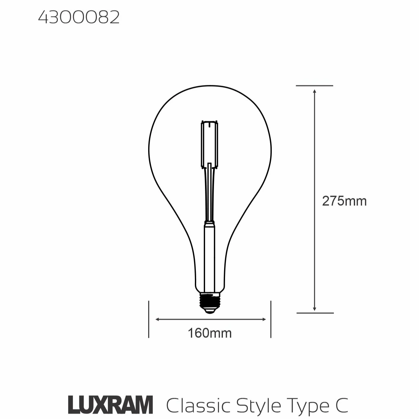 Classic Style Bulb LED Type C E27 Dimmable 220-240V 4W 2100K, 200lm, Amber Finish, 3yrs Warranty (3LT520M) - Image 3