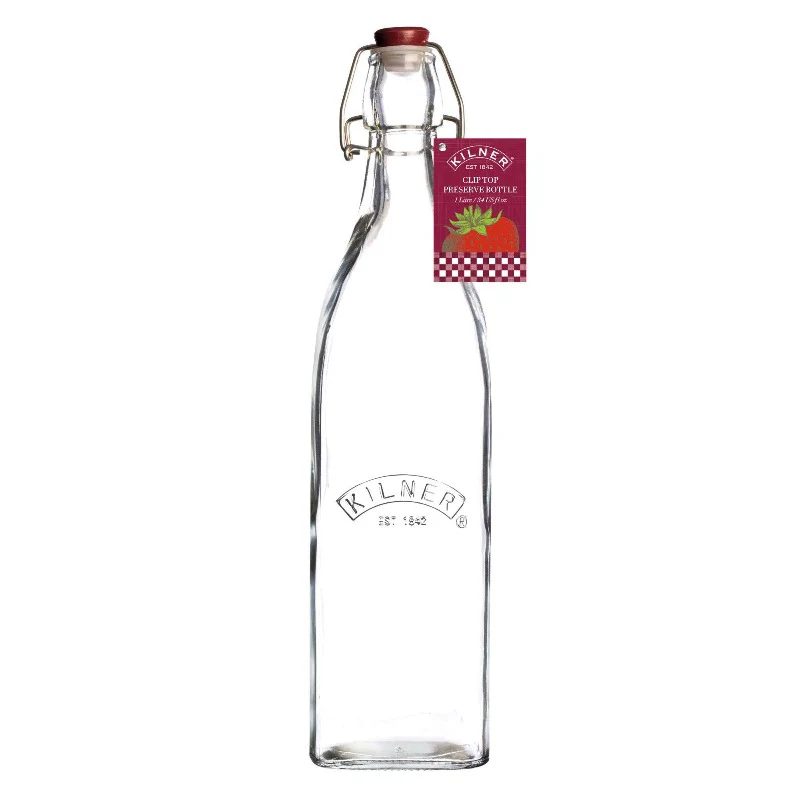 Kilner Clip Top Square Bottle 1 Litre