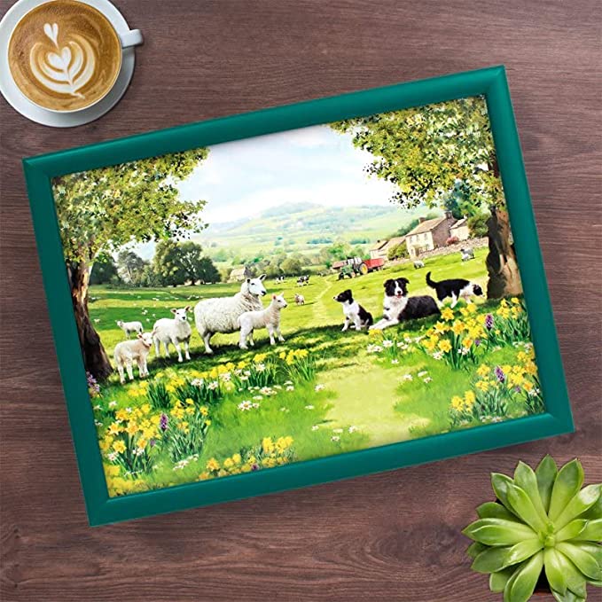 Collie And Sheep Lap Tray With Cushion - Image 2