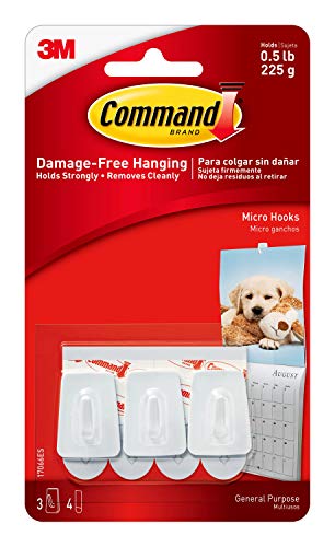 3M Command Hanging Micro Hooks - 3 Micro Hooks - 225g - Image 2