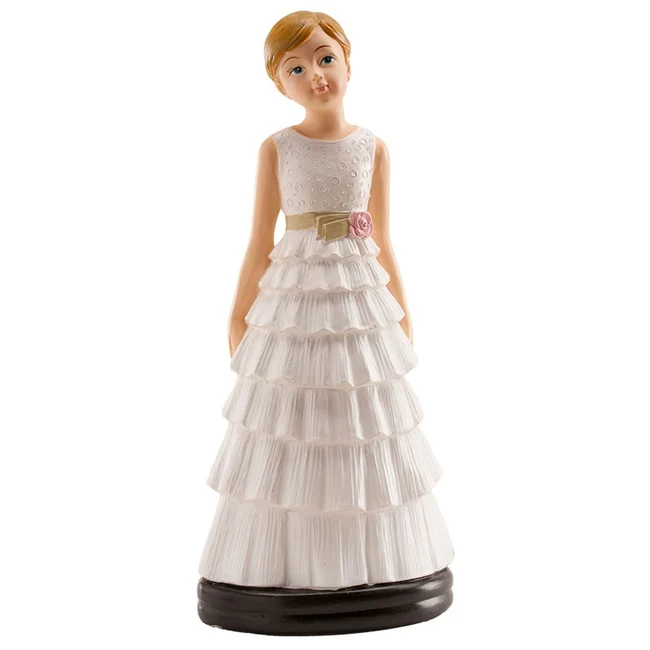 Communion Girl "Lucia" with Tiered Dress and Flower