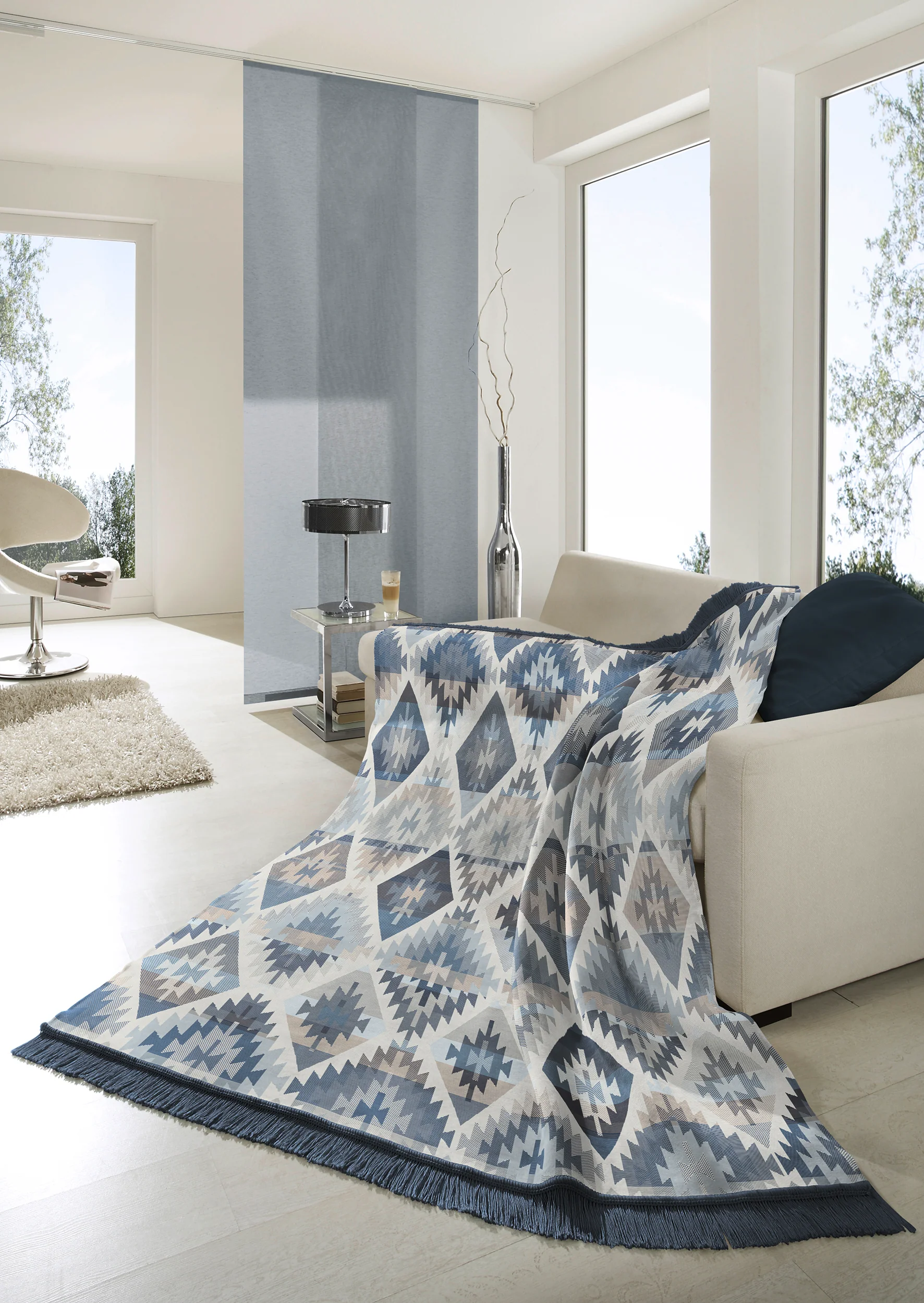 Biederlack Cotton Rich Ikat Diamond Natural 140 x 180 - Image 3