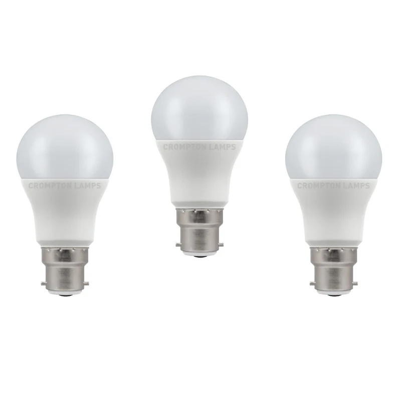 Crompton LED Bulbs B22 8W Warm White – 3 Pack