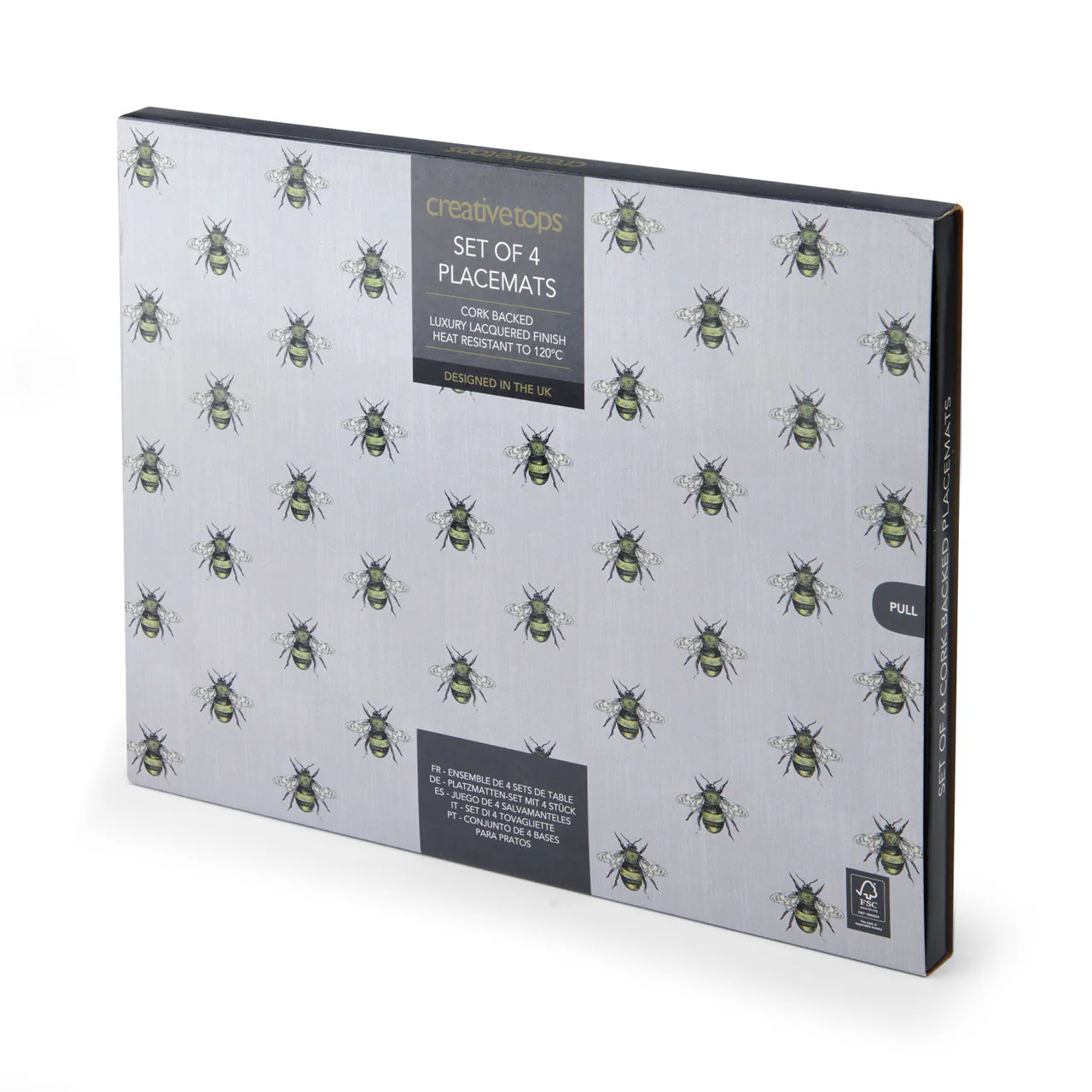 Creative Tops Bee Print Pack of 4 Premium Placemats - Image 2