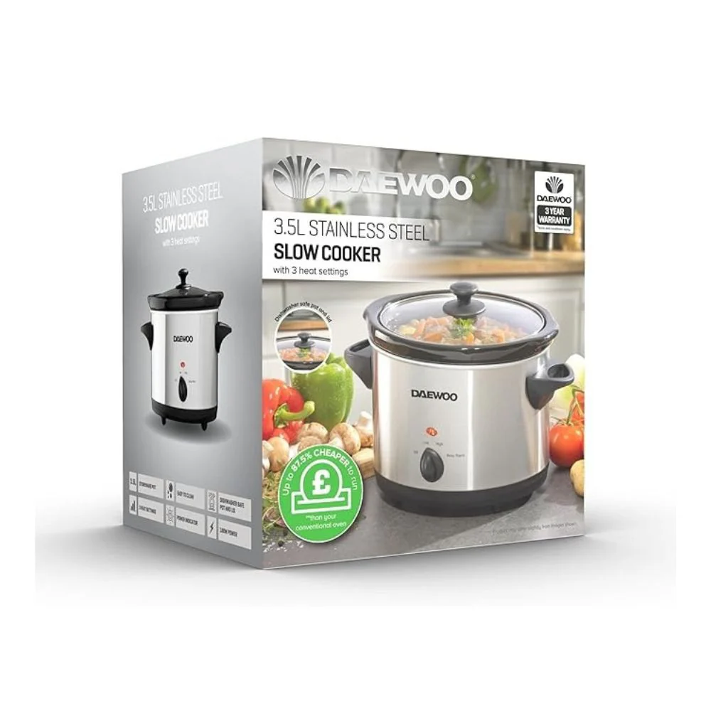 Daewoo 4 Litre Stainless Steel Slow Cooker - Image 5