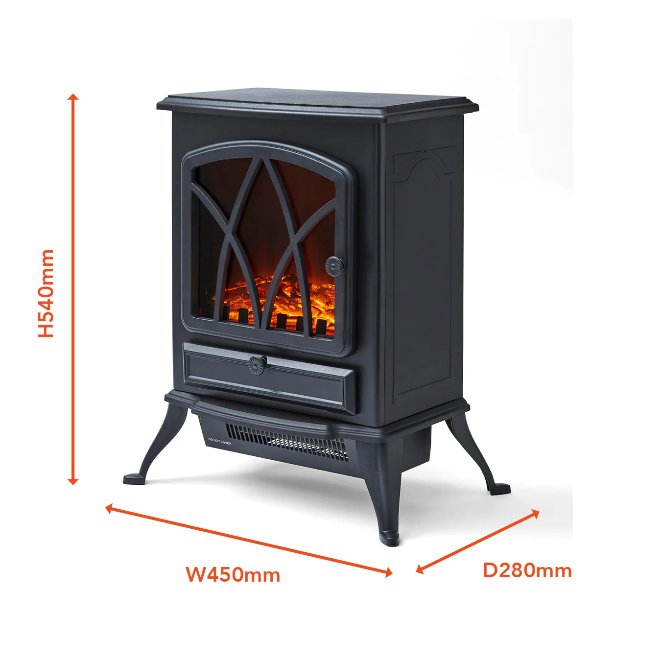 2KW Stirling Black Electric Stove Fire - Image 2