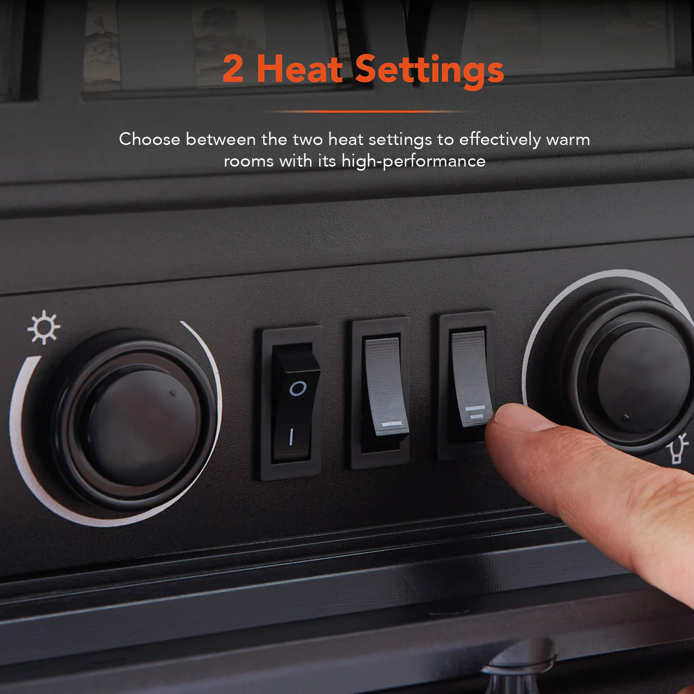 2KW Stirling Black Electric Stove Fire - Image 4