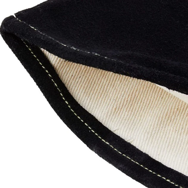 De Vielle Black Leather Heat Resistant Stove Gloves - Image 4
