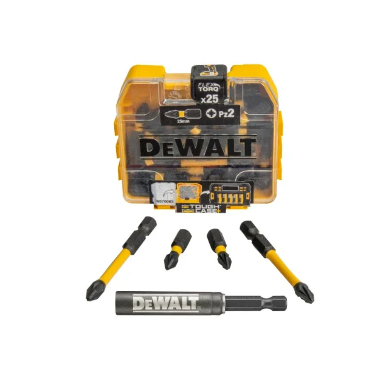 DEWALT PZ2 Impact Bits + Case 25 Piece