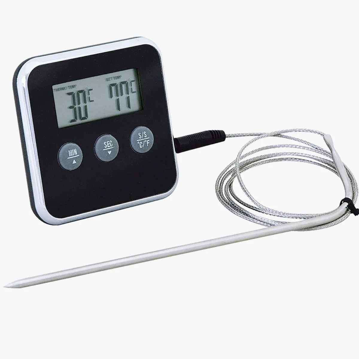 Digital Kitchen Timer with Meat Thermometer Probe