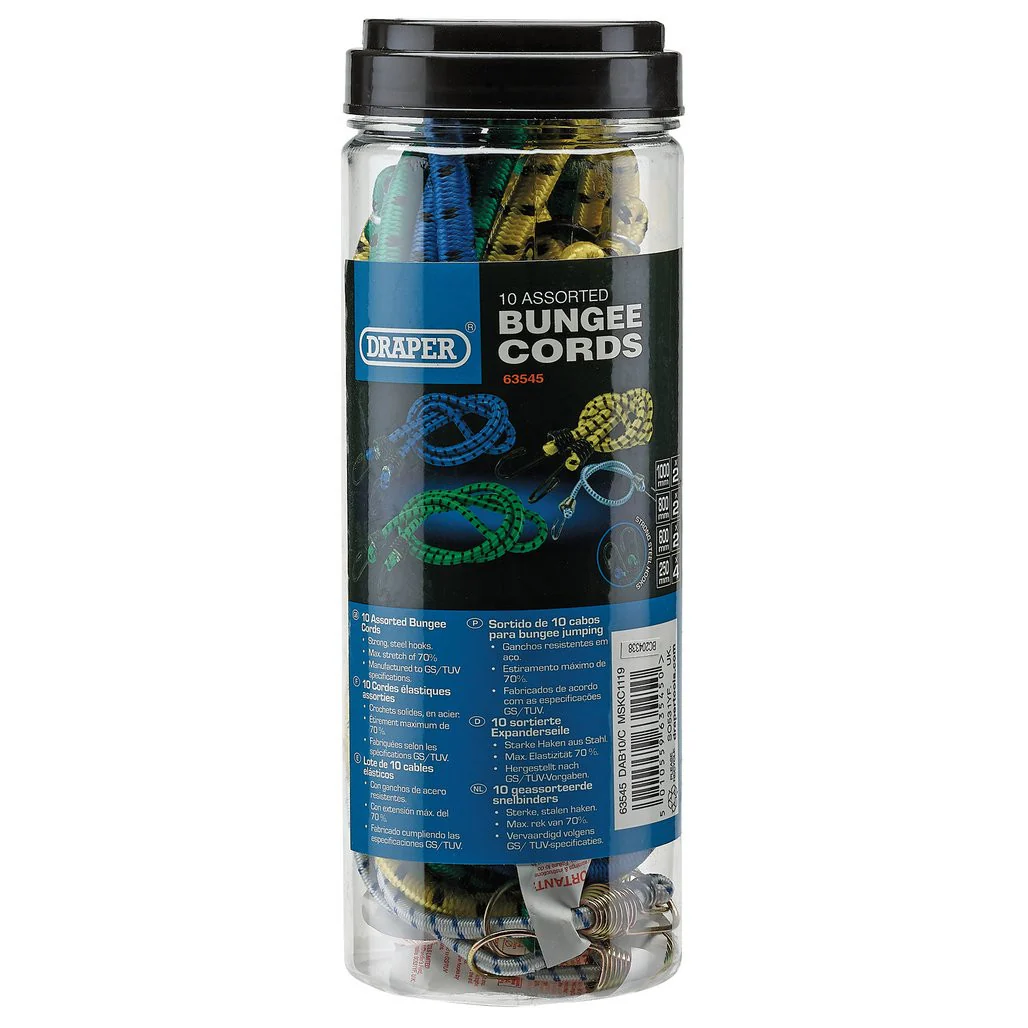 Draper Assorted Bungee Cords 10 Pack