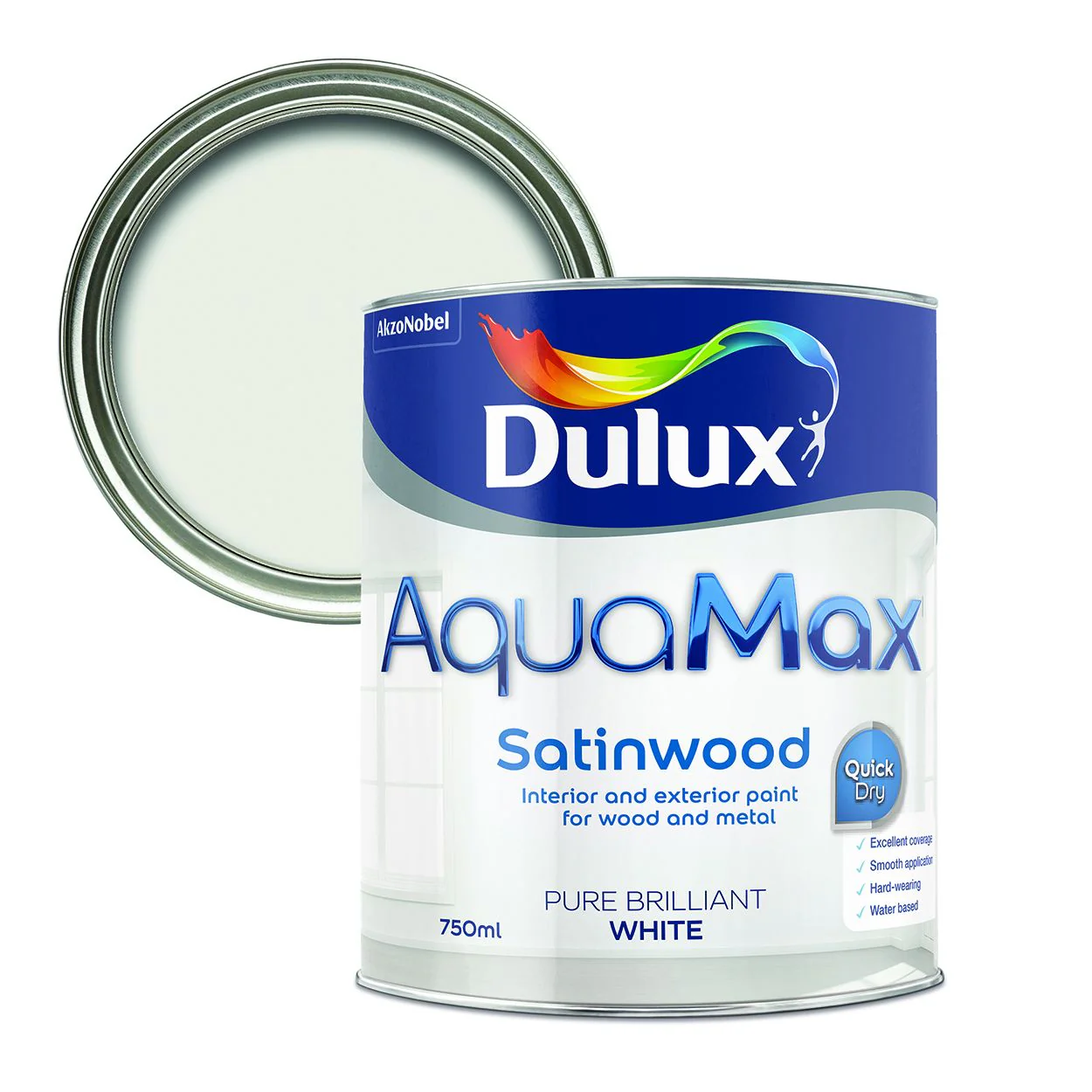 Dulux AquaMax Satinwood Pure Brilliant White - Image 2