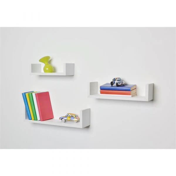 Duraline 3pc White U-Shelf - 42 X 10cm