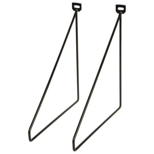 Duraline Shelf Bracket thin S/2 black 5mm 24x26,5cm