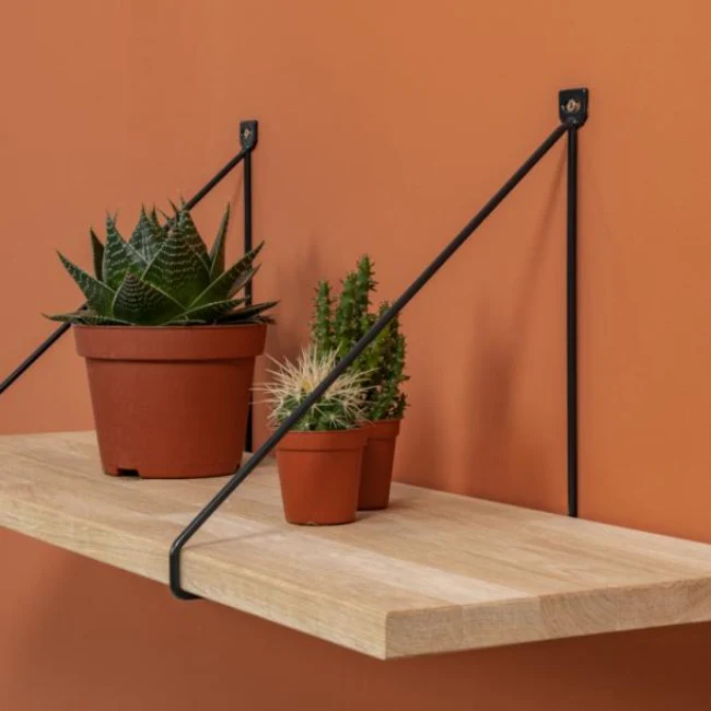 Duraline Shelf Bracket thin S/2 black 5mm 24x26,5cm - Image 2