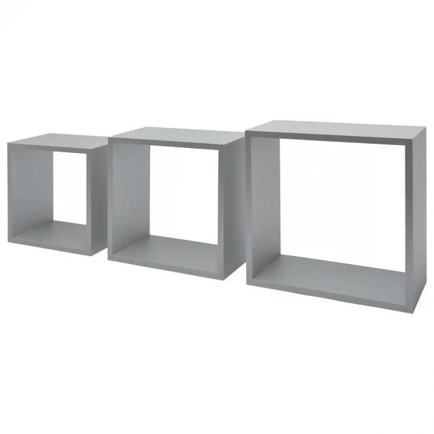 Duraline Triple Cube Floating Shelf Aluminium 12mm 30x30x12cm - Image 2