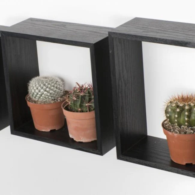Duraline Triple Cube Floating Shelf Black 12mm 30x30x12cm