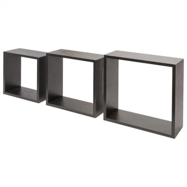 Duraline Triple Cube Floating Shelf Black 12mm 30x30x12cm - Image 2