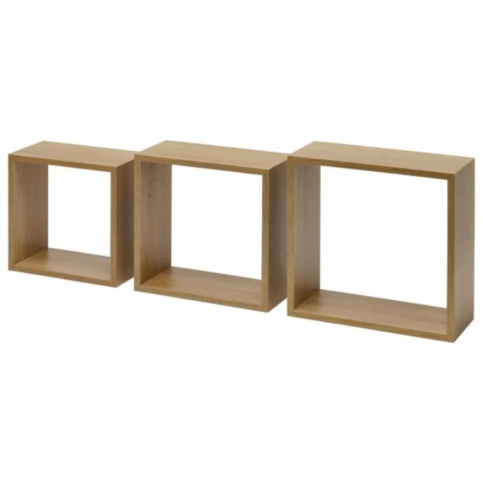 Duraline Triple Cube Floating Shelf Knotty Oak 12mm 30x30x12cm - Image 2