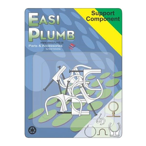Easi Plumb White Nail Pipe Clips 22mm
