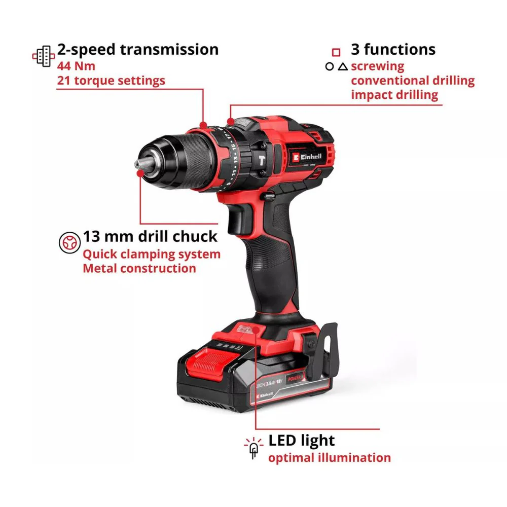 Einhell Power X-Change 18V Combi Drill Kit - Image 3