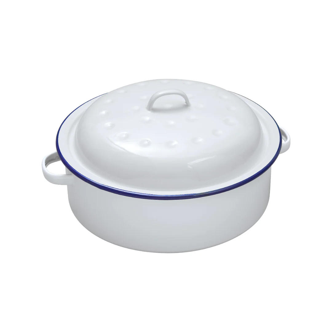 Enamel Falcon 26cm Round Roaster with Lid - Image 3