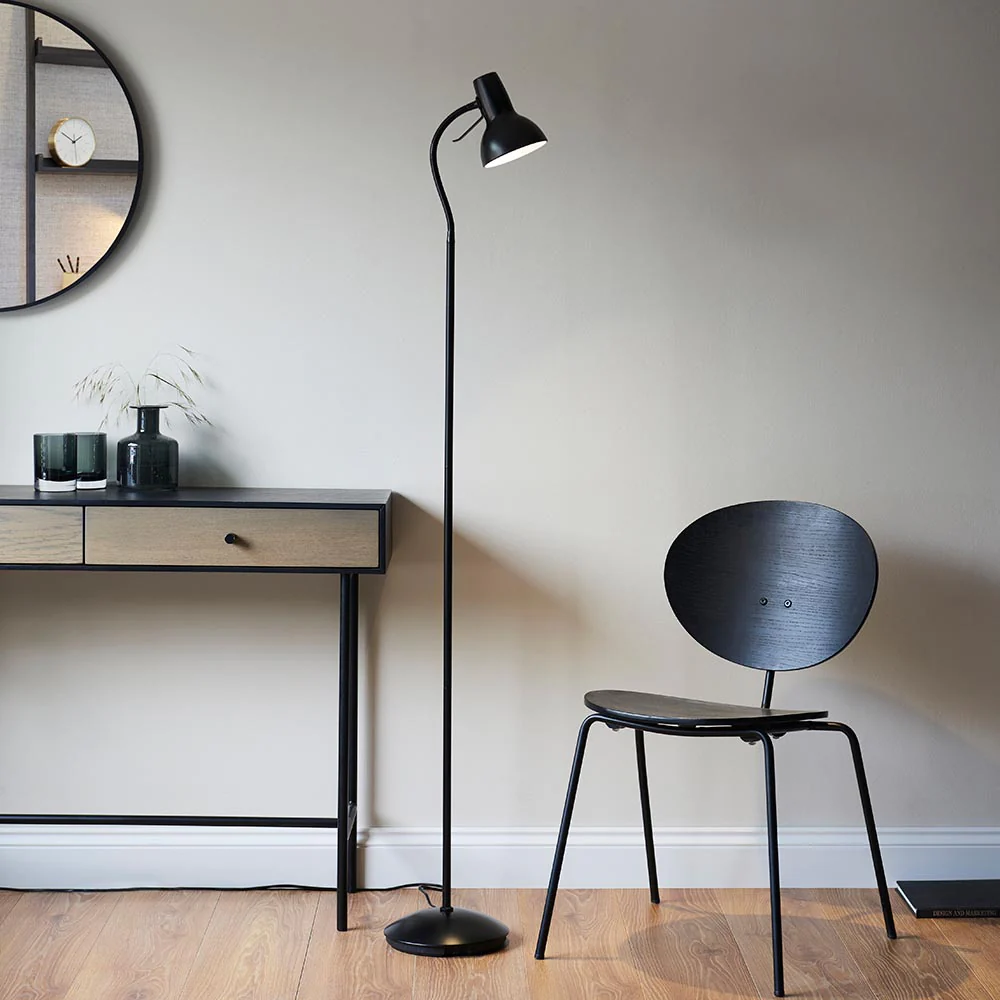 Endon Amalfi Task Floor Lamp - Black - Image 2