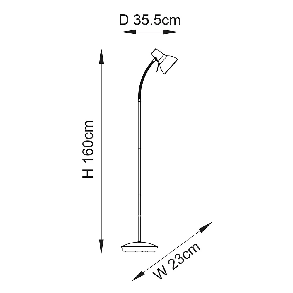 Endon Amalfi Task Floor Lamp - Black - Image 4
