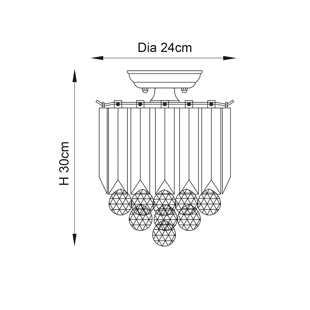 Endon Fargo Ceiling 2 Light Flush Chrome - Image 5
