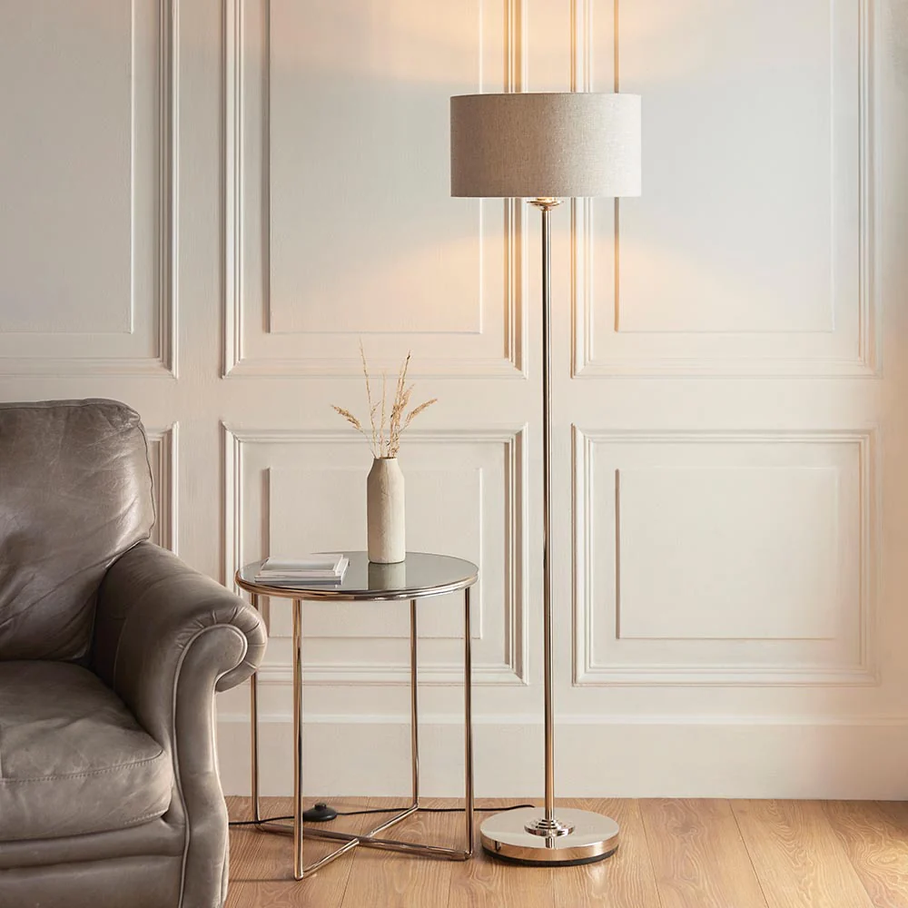 Endon Highclere Single Floor Brushed Chrome - Image 5