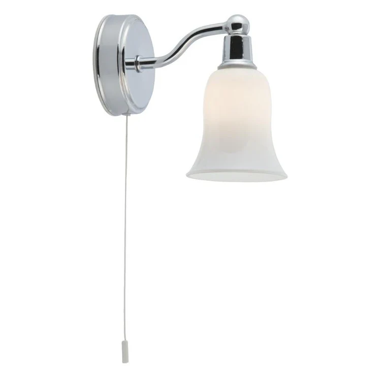 EQUADOR LED BATHROOM WALL LIGHT - CHROME & OPAL GLASS,