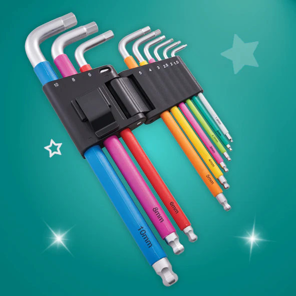 Faithfull 9 Piece Colour Coded Hex Key Set - Image 2