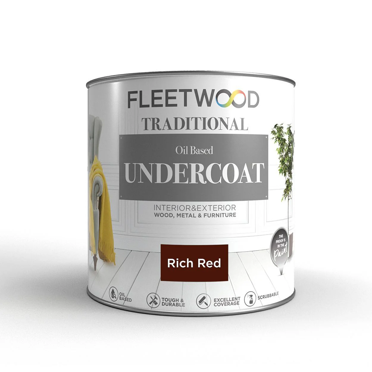 Fleetwood Traditional Undercoat 750ML - Rich Red