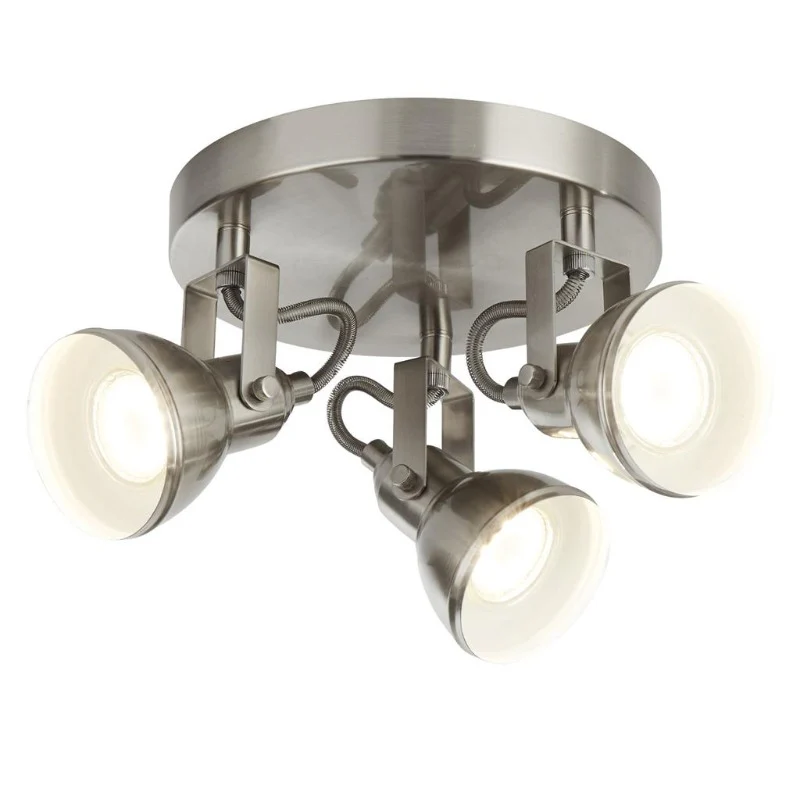 FOCUS 3 LIGHT INTERIOR INDUSTRIAL SPOTLIGHT - SATIN SILVER