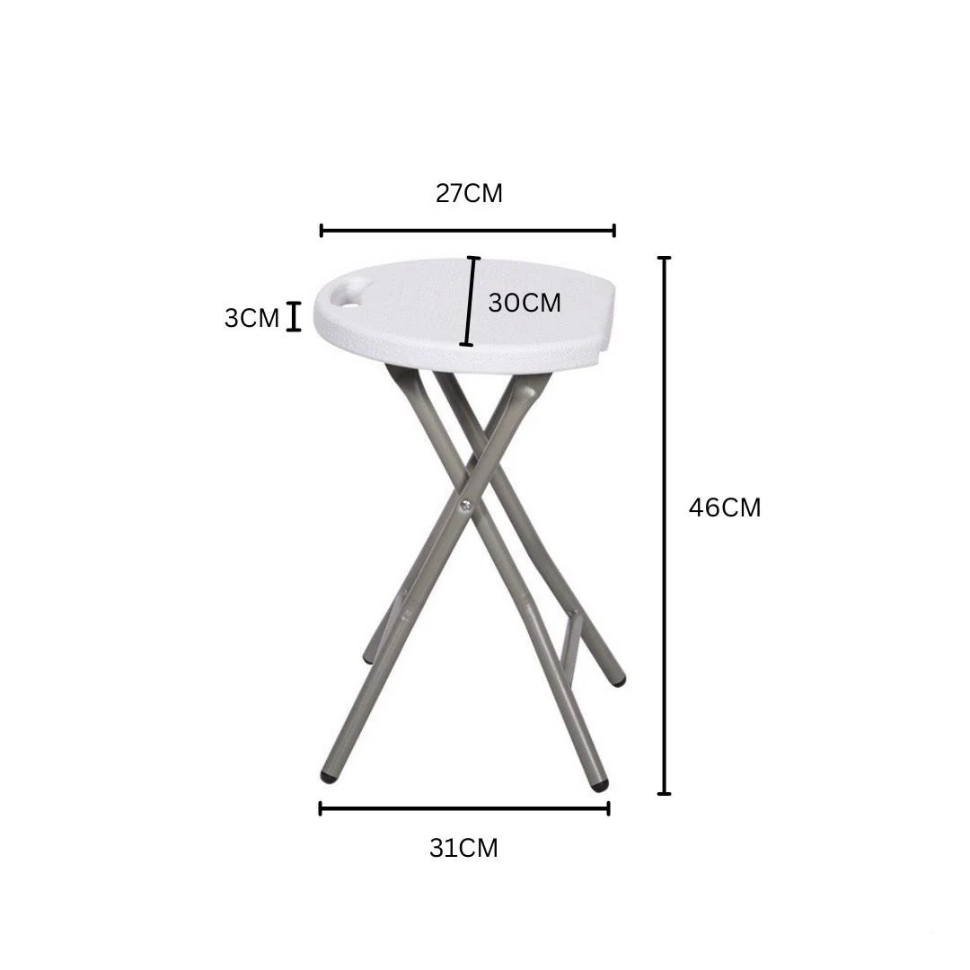 Folding Stool - White - Image 3