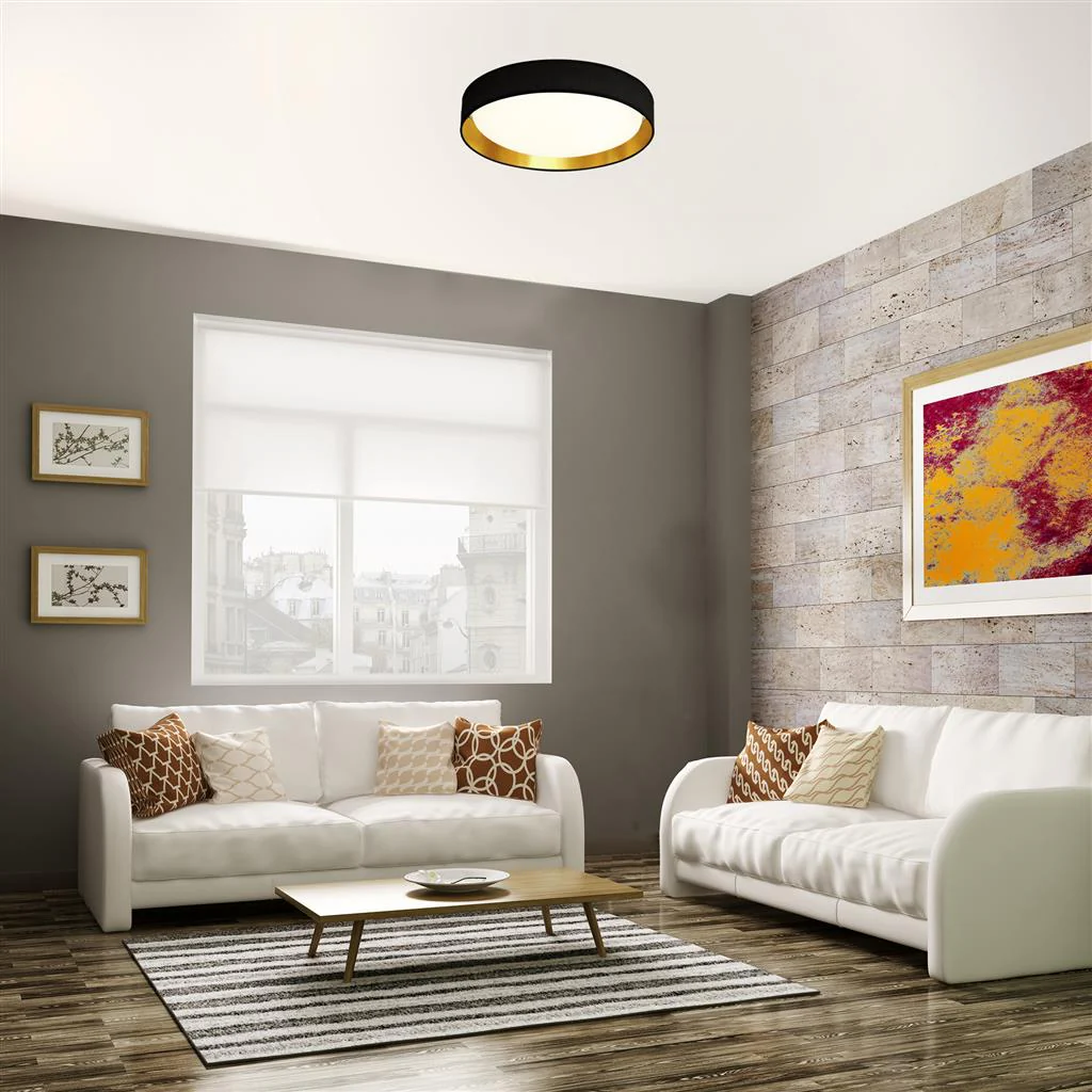 Gianna Flush - Black Fabric, Gold Inner & Acrylic Diffuser - Image 4