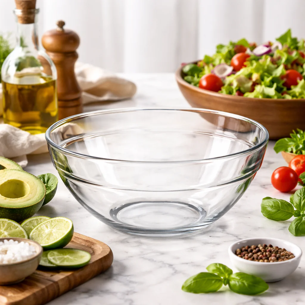 Crystal Glass Salad Serving Bowl 22cm - Image 2