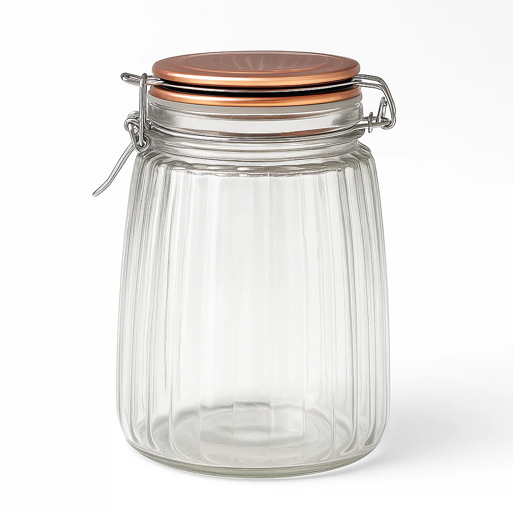 Glass Storage Jar & Copper Lid 1500ml