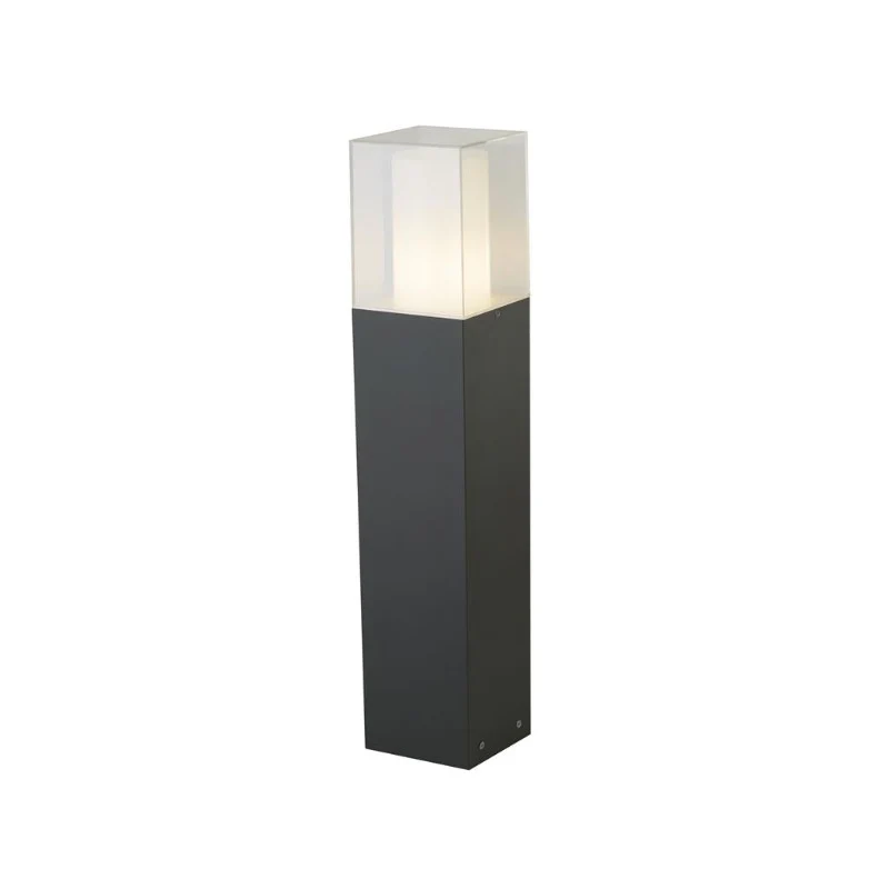 GRANADA 450MM OUTDOOR POST LIGHT - DARK GREY & CLEAR SHADE, IP44