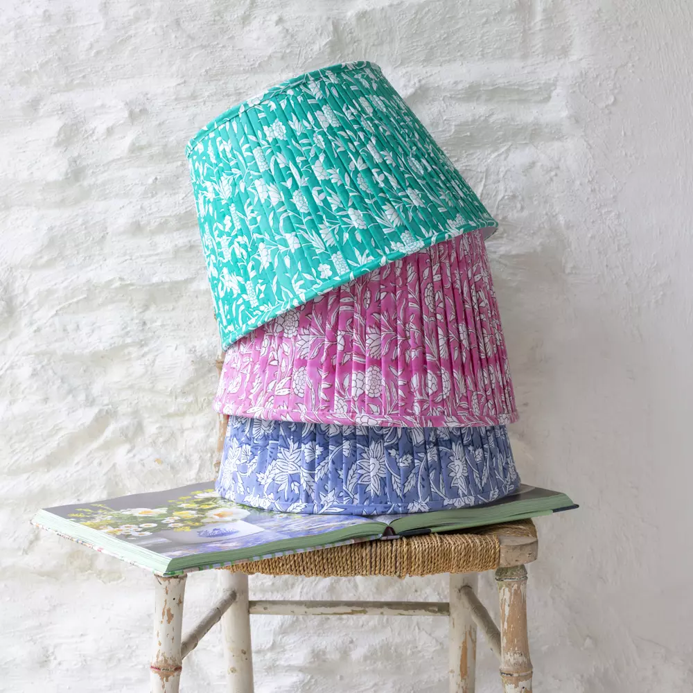 Grand Illusions Lampshade Floral Blue 35cm - Image 4