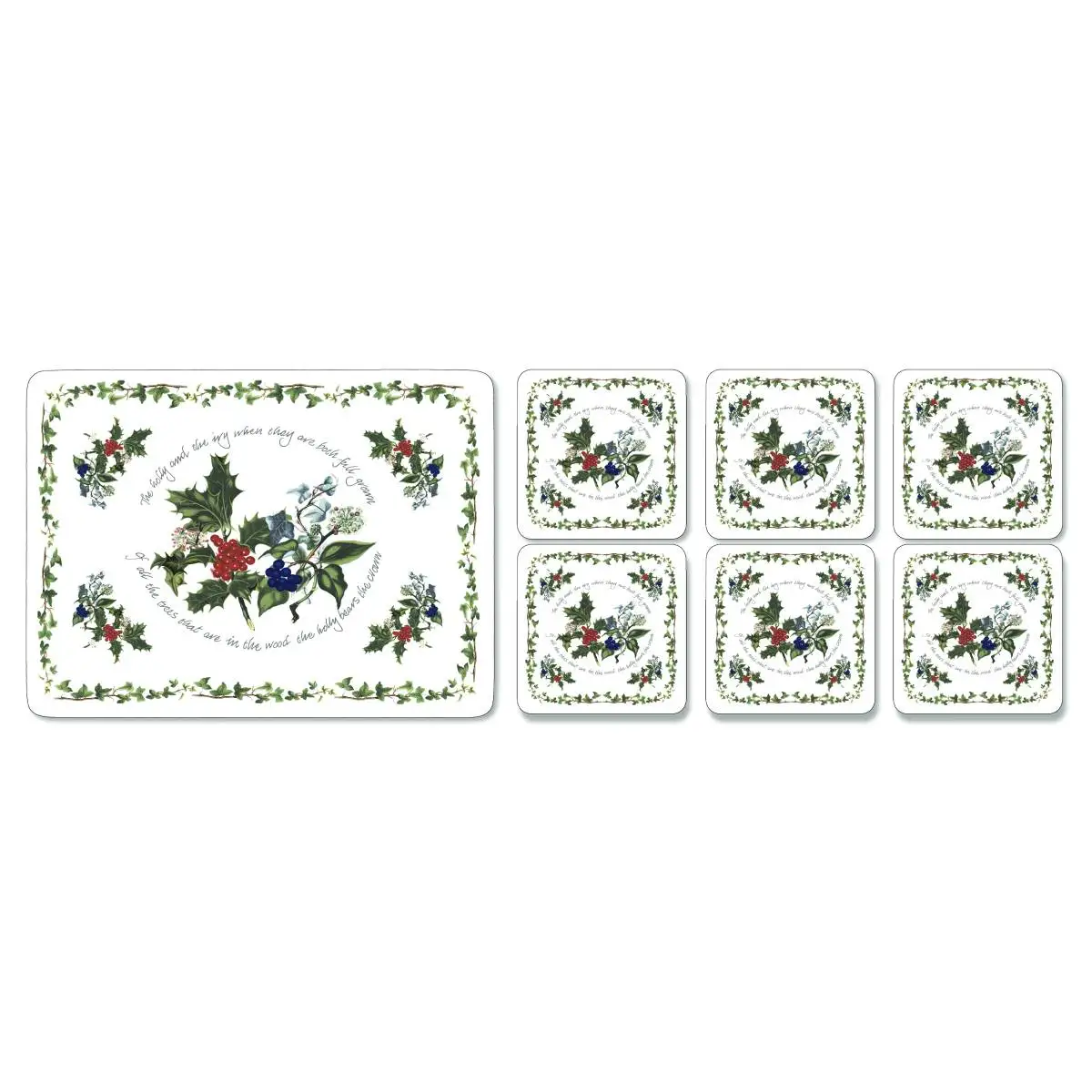 The Holly and the Ivy Placemat & Free Coaster Set