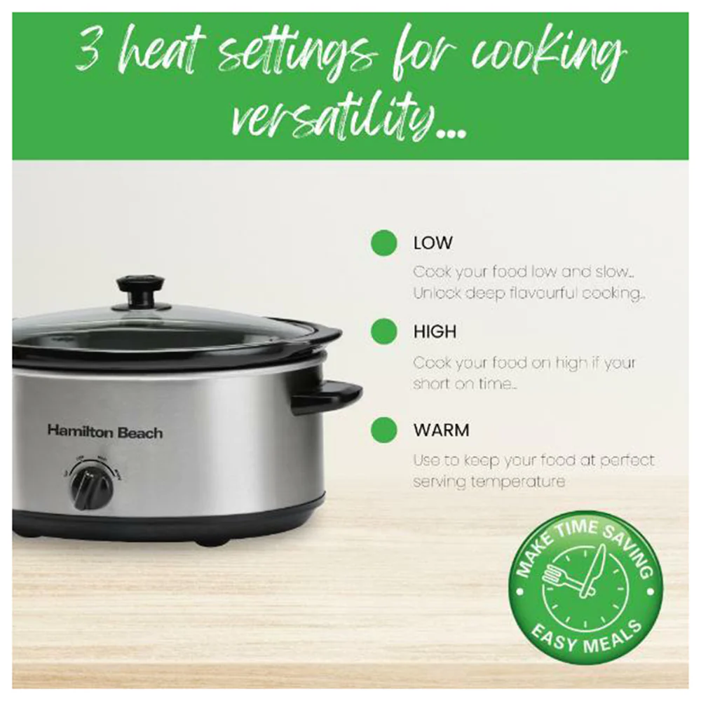 HamiltonBeach 6.5L Silver Slow Cooker - Image 5