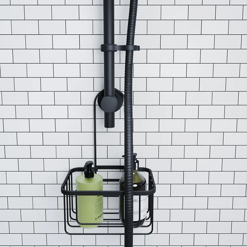 Hook Over Bathroom Caddy - Matt Black - Image 2
