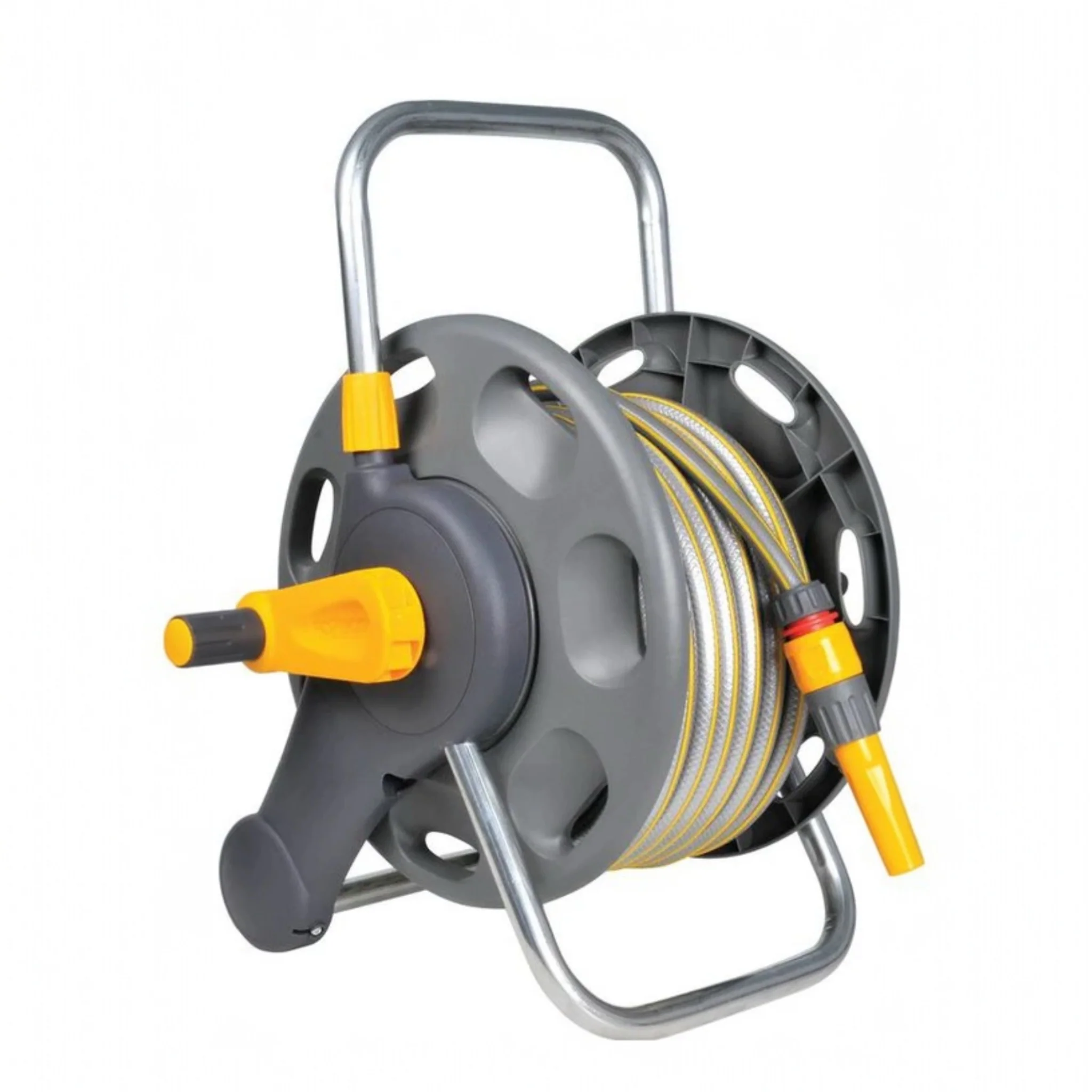 HOZELOCK 45m 2-IN-1 REEL & 25m HOSE & FITTINGS
