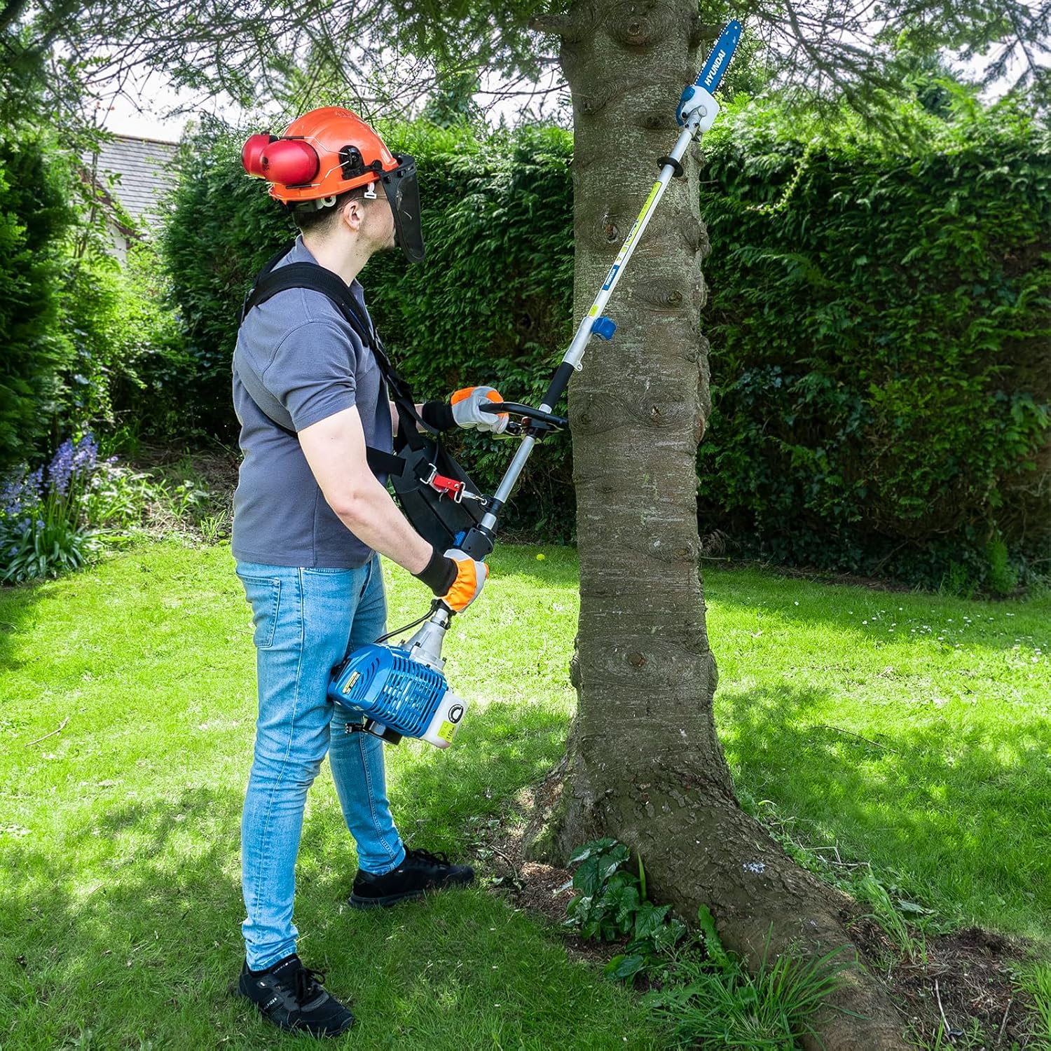 Hyundai 52cc Petrol Garden Multi Tool - Hedge trimmer, Brushcutter, Saw - Image 12
